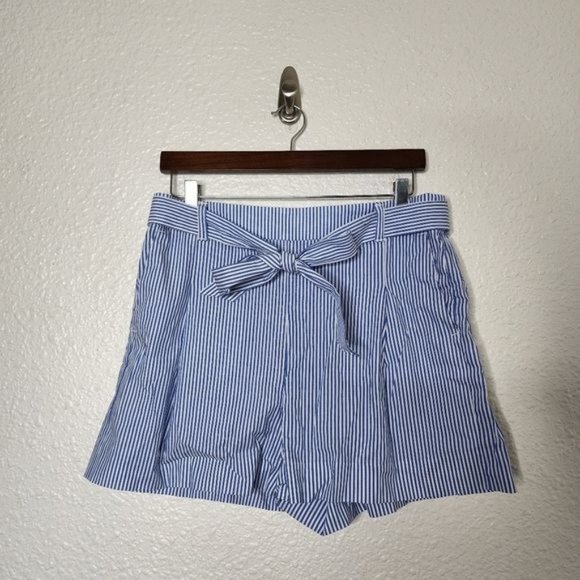 J.Crew Factory Tie Waist Shorts in Cotton Poplin Size 10 - Picture 1 of 7